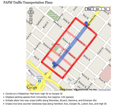 Map Palo Alto Pedestrian Mall